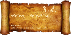 Nérey Lóránt névjegykártya